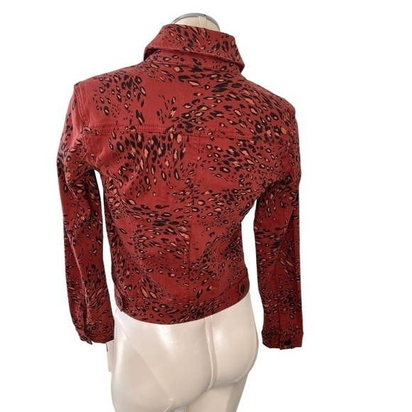 NWT ELLA MOSS Cheetah Sable Swirl Denim Jacket Women's Size S - Picture 5 of 16